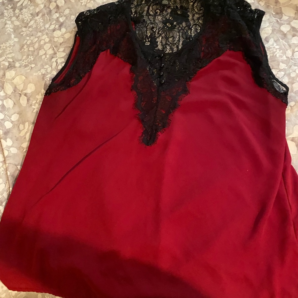Black and dark red shirt